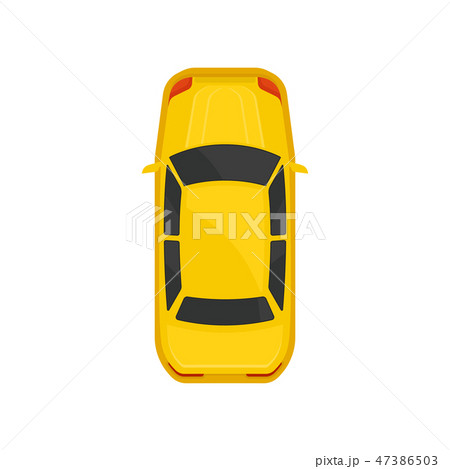 Yellow sedan car top view, city vehicle transport, automobile for transportation vector Illustration Yellow sedan car top view, city vehicle transport, automobile for transportation vector Illustration 47386503