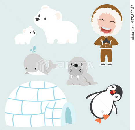 Vector set of eskimo flat design 47386582