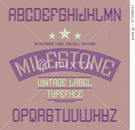 Vintage label font named Milestone. 47388641