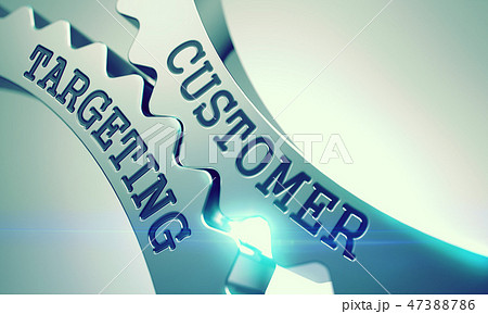 Customer Targeting - Mechanism of Metallic Cogwheels. 3D. 47388786
