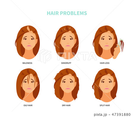 Hair problems vector 47391880