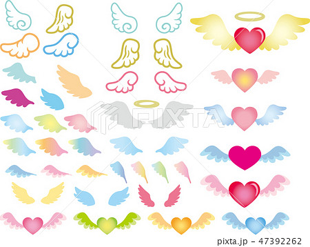 天使の羽セットのイラスト素材 47392262 Pixta