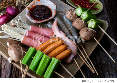 Sichuan pepper skewer grilled. Sichuan pepper skewer grilled. 47393749