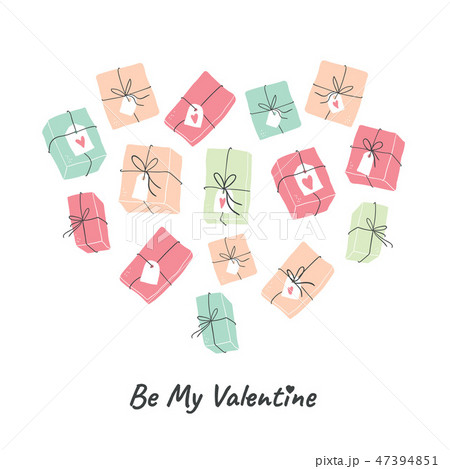 Valentines day greeting card design with heart box 47394851
