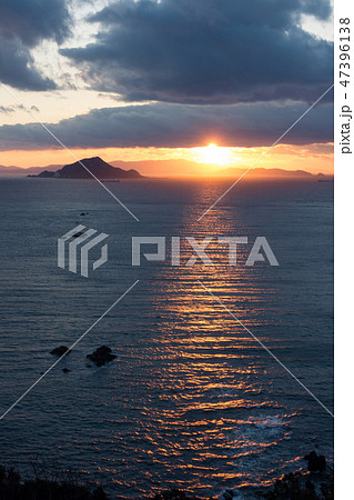 伊良湖岬　夕陽　神島 47396138