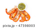 Grilled shrimp and spicy seafood sauce 47398003