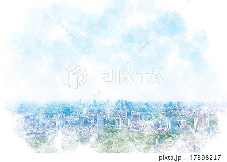 東京の風景　水彩画風 47398217
