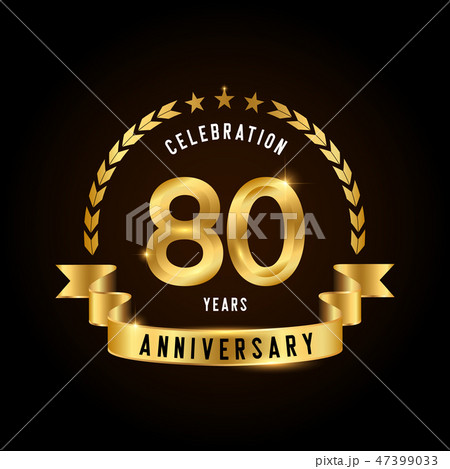 80 years anniversary celebration logotype.  47399033