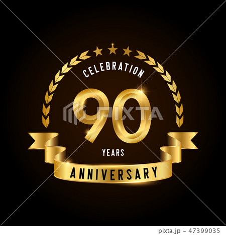 90 years anniversary celebration logotype.  47399035