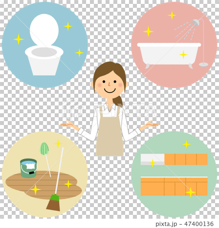 エプロンの女性 掃除 エプロンの女性 掃除 47400136