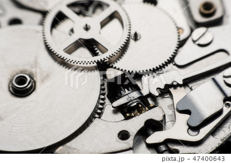 Mechanical watch / Gear Clock. Close up 47400643