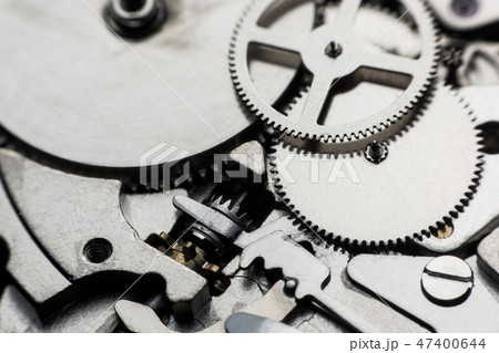 Mechanical watch / Gear Clock. Close up 47400644