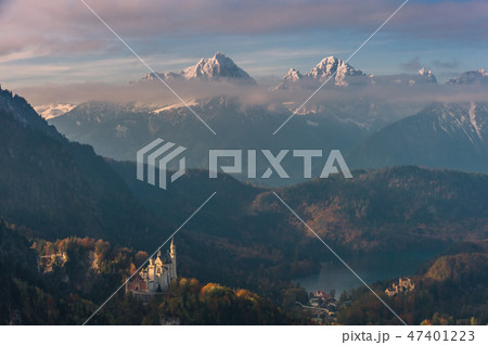 Landscape with Castels surrounded by Mountains 47401223