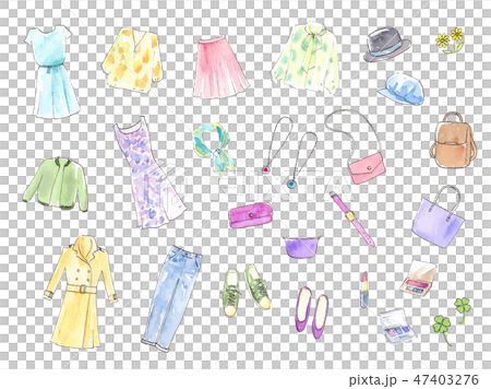 ファッション　小物　手描き水彩イラスト 47403276