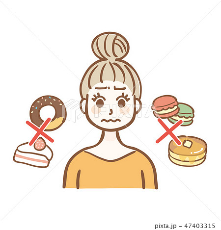 甘い物　我慢　女性 47403315