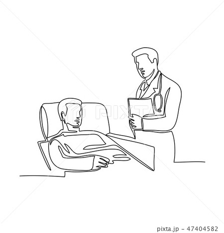 Hospital Patient and Doctor Continuous Line 47404582