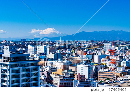 （神奈川県）横浜の街並み・富士山遠望 47406405