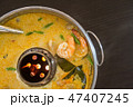 Tom yum koong or river prawn with sour soup 47407245