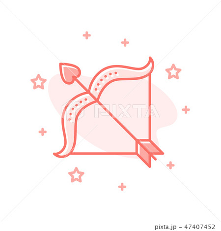 Cupid Bow with arrow flat design vector concept 47407452