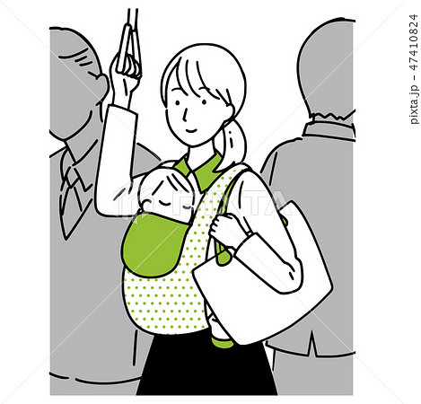 子連れ出勤をする女性。 47410824