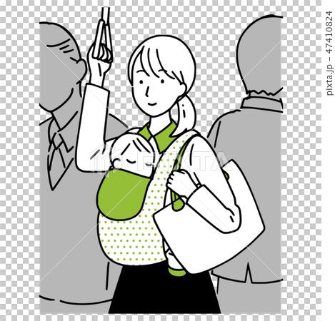 子連れ出勤をする女性。 47410824