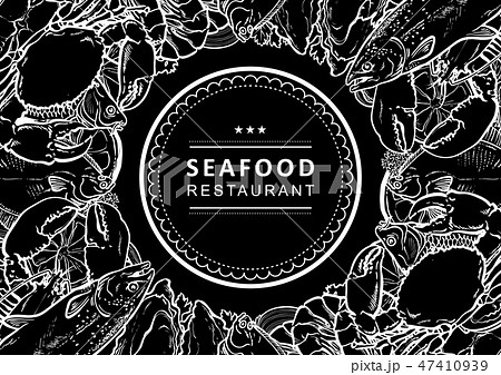 vector sketch underwater animal sea food pattern 47410939
