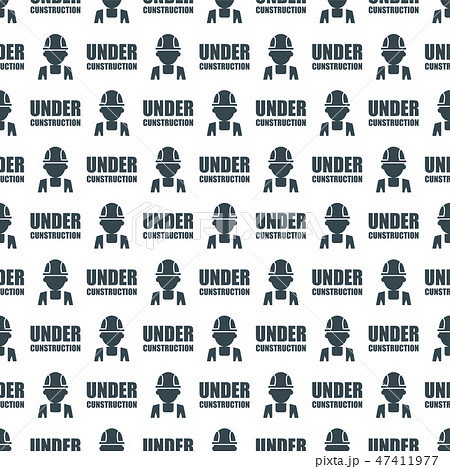 Simless pattern with Warning sign under construction 47411977