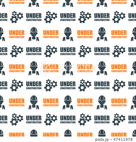 Simless pattern with Warning sign under construction 47411978