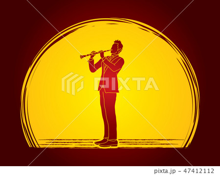 Clarinet player graphic vector 47412112