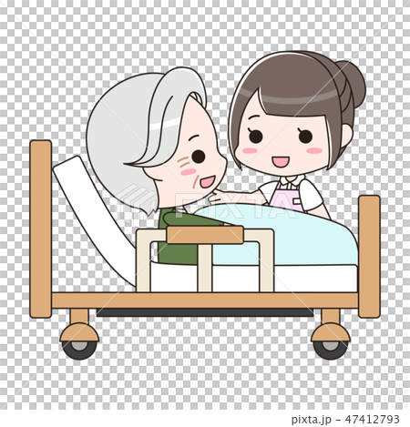 Female caregiver nursing senior male Female caregiver nursing senior male 47412793