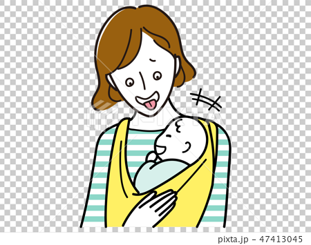 赤ちゃんを笑わせるママのイラスト素材 47413045 Pixta