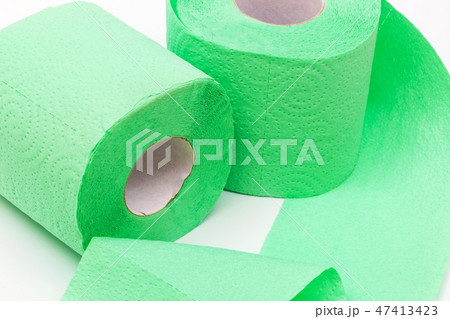Roll of a toilet paper on white background 47413423