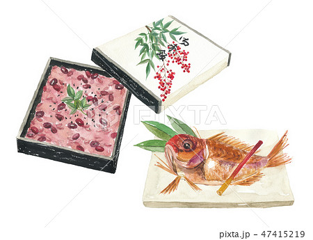 赤飯と鯛姿焼 赤飯と鯛姿焼 47415219