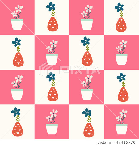 Seamless plant pots pattern. Vector Illustration. Seamless plant pots pattern. Vector Illustration. 47415770