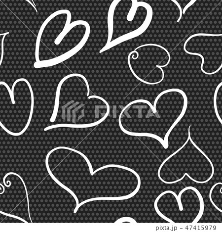 Abstract seamless pattern with white hearts  47415979