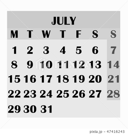 Calendar design month july 2019. 47416243