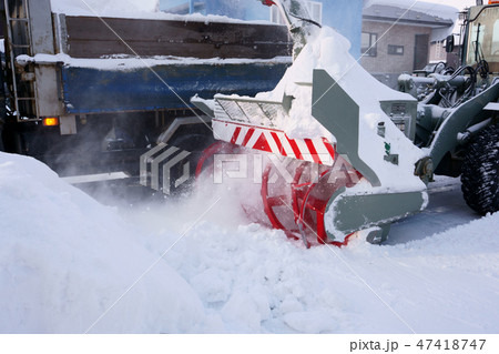 除雪作業・ロータリ除雪車 除雪作業・ロータリ除雪車 47418747