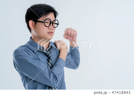 businessman office staff with office syndrome  47418843