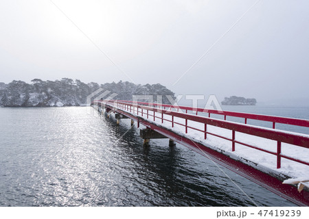 松島　雪　福浦橋　福浦島　冬 47419239
