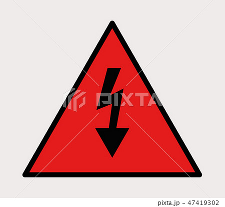 electric current danger signal icon 47419302
