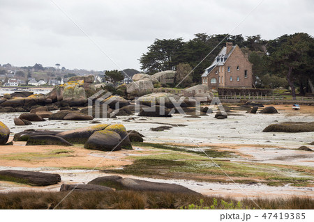 typical Brittany coast in the north of France typical Brittany coast in the north of France 47419385
