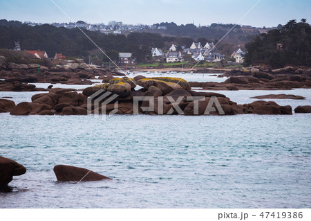 typical Brittany coast in the north of France 47419386