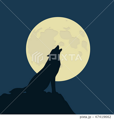 wolf howls at the full moon 47419662