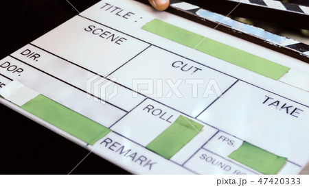 Movie production clapper board 47420333