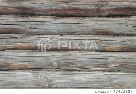 Natural old wooden logs background 47422807