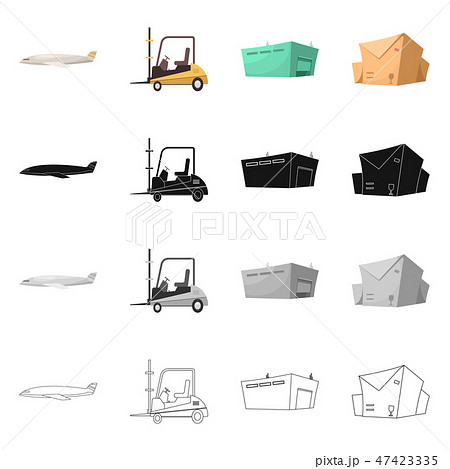 Isolated object of goods and cargo logo. Collection of goods and warehouse stock symbol for web. Isolated object of goods and cargo logo. Collection of goods and warehouse stock symbol for web. 47423335