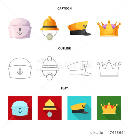 Vector design of headwear and cap logo. Set of headwear and accessory vector icon for stock. Vector design of headwear and cap logo. Set of headwear and accessory vector icon for stock. 47423644