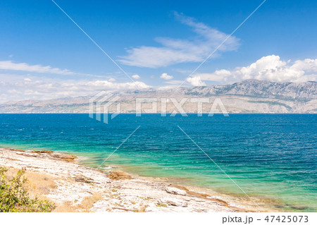 The view at the sea and mountain coast of Croatia. The view at the sea and mountain coast of Croatia. 47425073