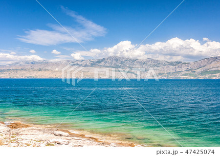 The view at the sea and mountain coast of Croatia. The view at the sea and mountain coast of Croatia. 47425074