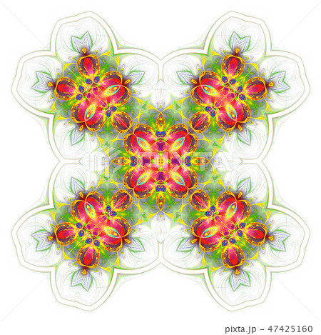 green red geometric ornament tiles isolated  47425160